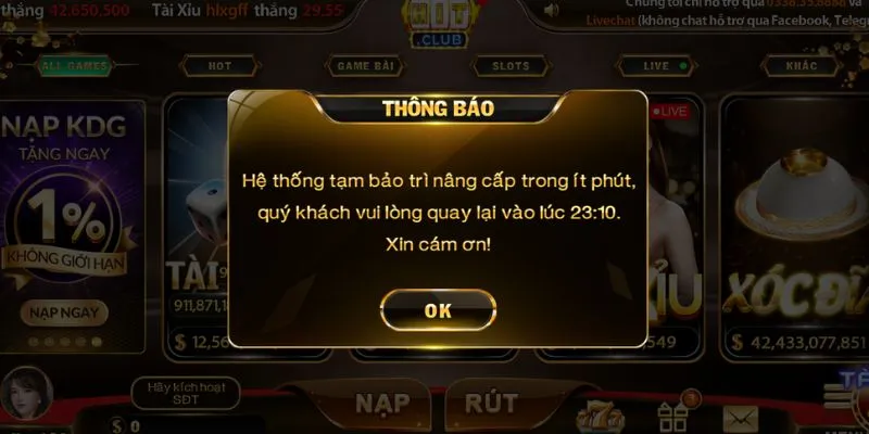 Một số lỗi thường gặp khi người chơi đăng nhập Hitclub